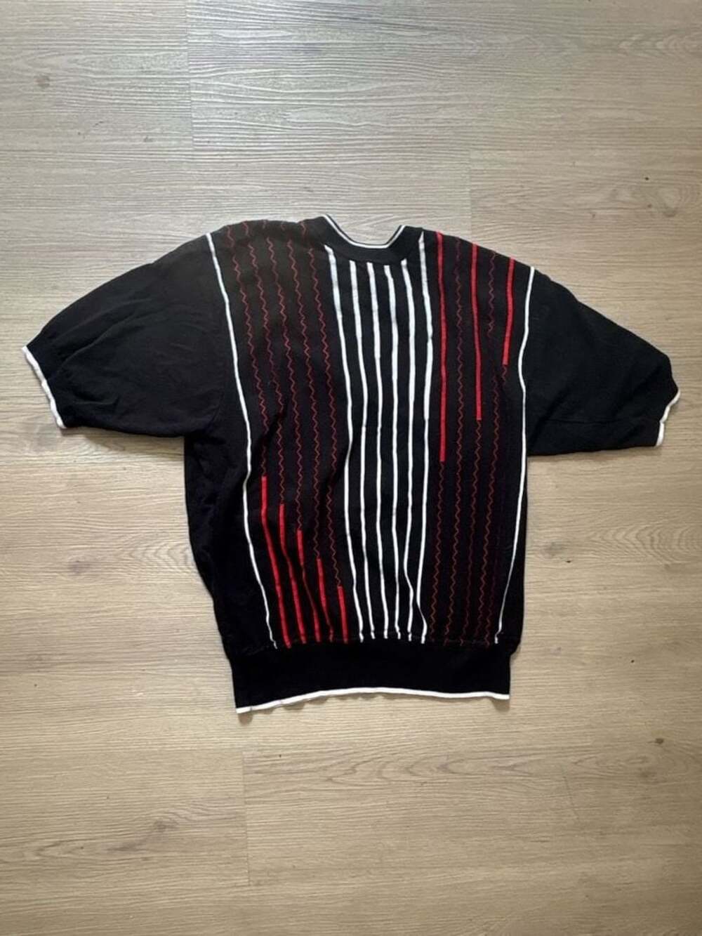 Vintage 90s Tuscan Made In Italy Abstract Striped Pattern Knit Sweater Medium